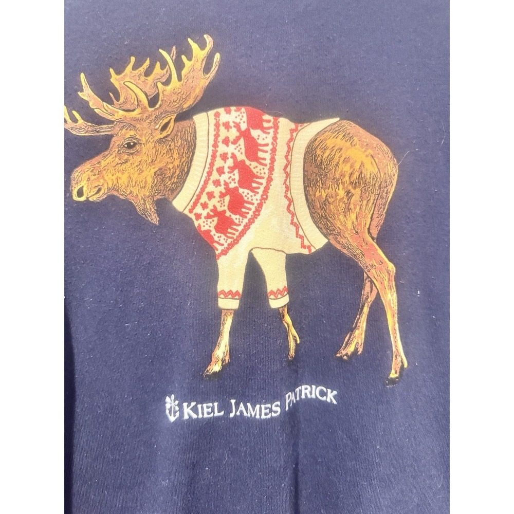 KJP Kiel James Patrick McAllister Moose Sweatshirt Adult L Winter Holidays - Picture 6 of 10